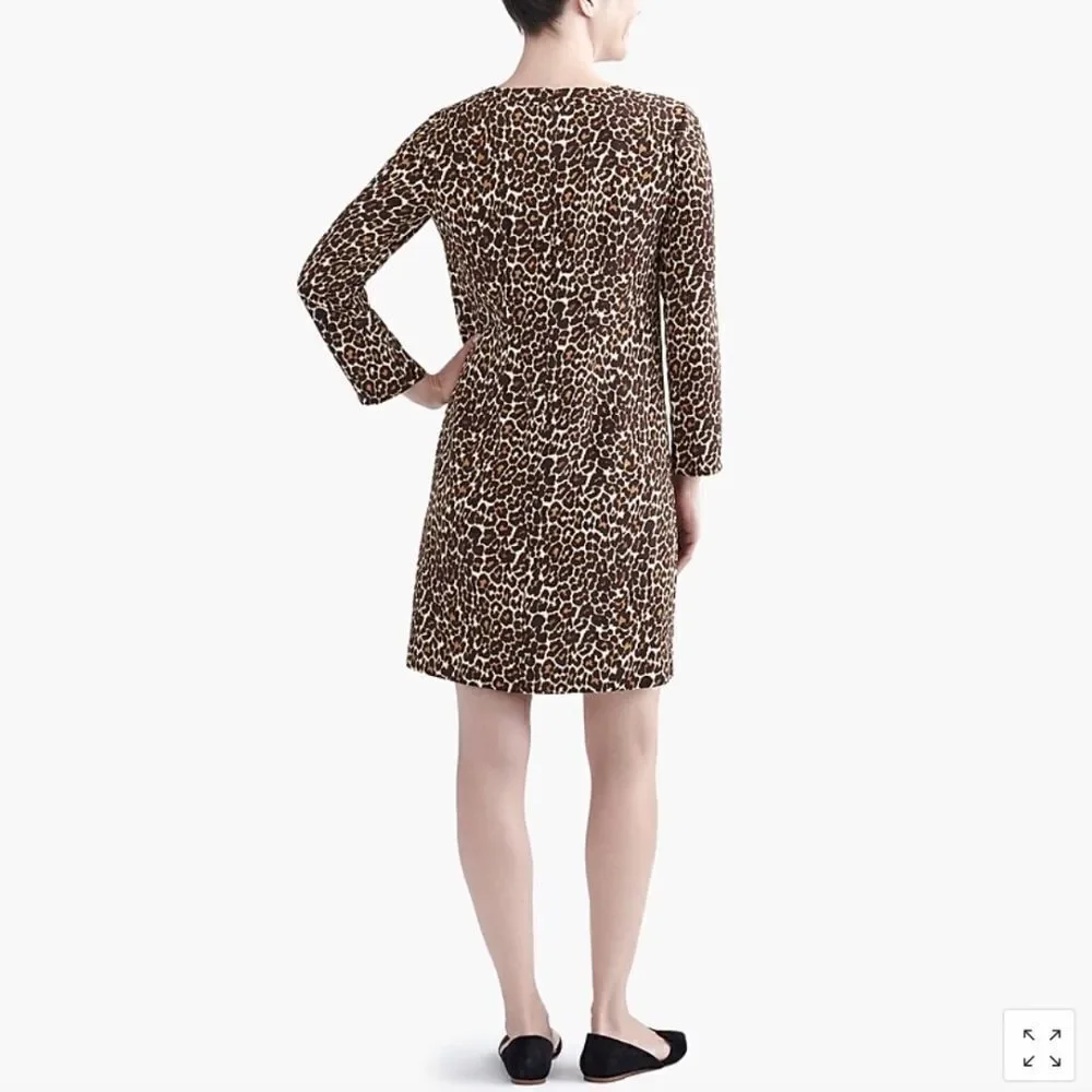💜 NWT J.Crew leopard print crepe shift dress